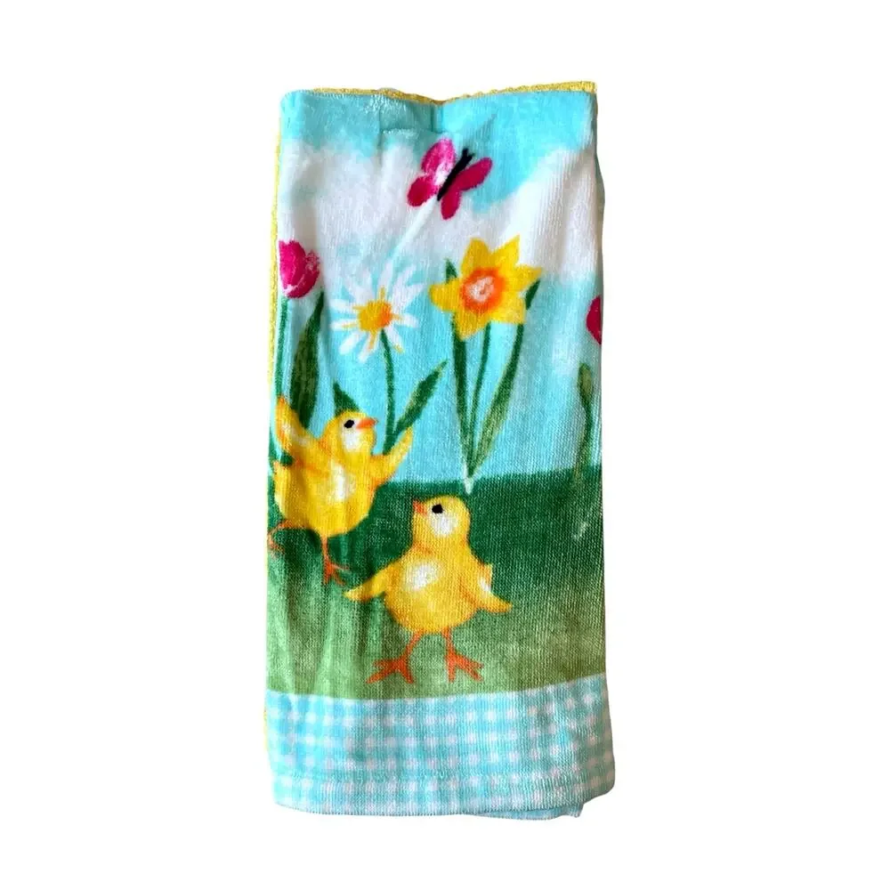 Cynthia Rowley Kitchen Towels Set of 3 Colorful Spring Floral Easter Chicks New